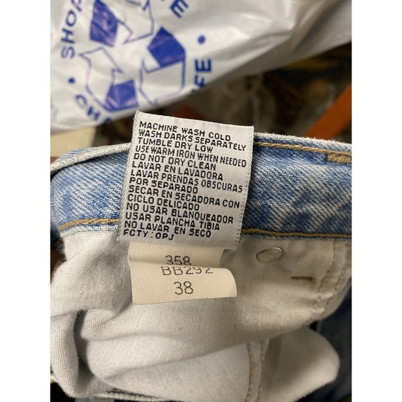 Vintage Bugle Boy Company BBC Jeans Denim Shorts 90s Y2K Acid Wash Size 36 Men - Picture 8 of 10